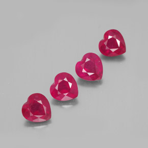 Gemas de rubí rojo natural de  ct, forma de corazón, VS-SI