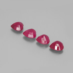 Gemas de rubí rojo natural de  ct, forma de corazón, VS-SI