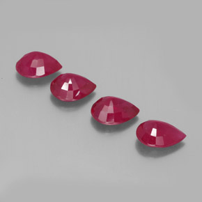Gemas de rubí rojo natural de  ct, en forma de pera, VS-SI