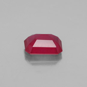 Rubí rojo natural de 1,72 ct, corte esmeralda, VS-SI