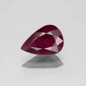 Rubí rojo natural de 2,09 ct, en forma de pera, VS-SI