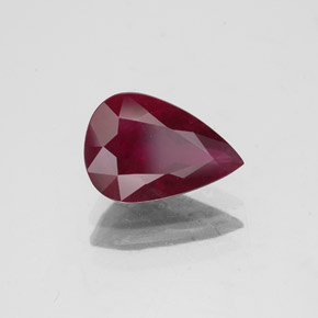 Rubí rojo natural de 2,09 ct, en forma de pera, VS-SI
