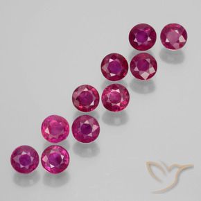 Gemas de Rubí Púrpura oscuro natural de 2.18 ct, Redondo, VS-SI