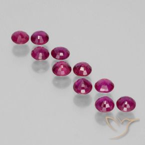 Gemas de Rubí Púrpura oscuro natural de 2.18 ct, Redondo, VS-SI