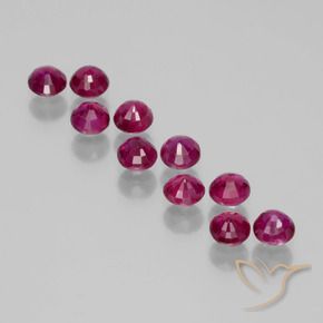 Gemas de Rubí Rojo medio natural de 2.46 ct, Redondo, VS-SI