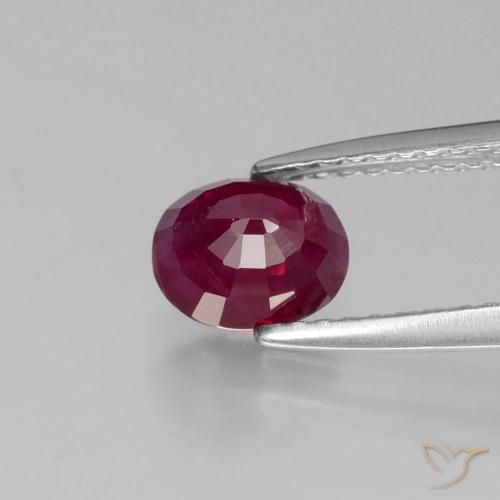 Rubí Rojo vino natural de 1.21 ct, Ovalada, VS-SI