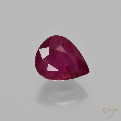 1.30ct Natural Rojo vino intenso Rubí, En forma de pera, VS-SI
