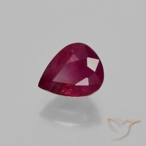 Rubí Rojo vino intenso natural de 1.30 ct, En forma de pera, VS-SI