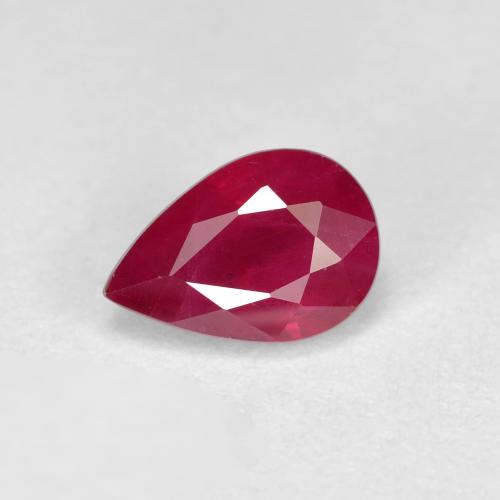 Rubí Rojo sangre natural de 1.02 ct, En forma de pera, VS-SI