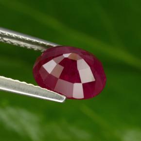 Rubí Roja Rosa natural de 3.09 ct, Corte Óvalo, VS-SI