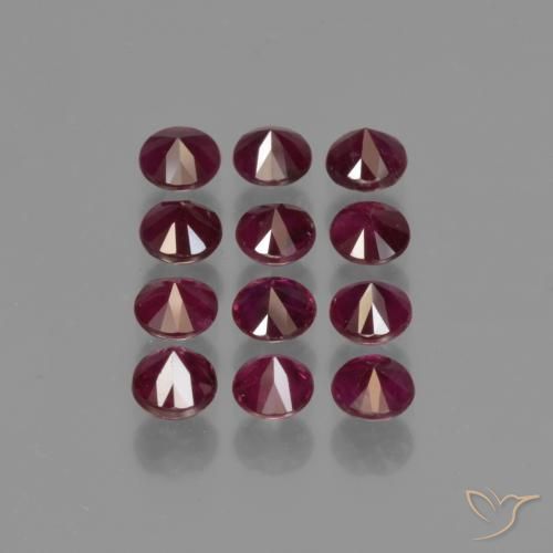 Gemas de Rubí Rojo carmesí intenso natural de 2.64 ct, Redondo, VS-SI