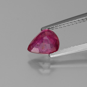 Rubí Roja Rosa natural de 1.14 ct, En forma de pera, VS-SI