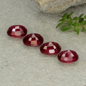 Gemas de rubí rojo medio natural de 5,14 ct, corte óvalo, VS-SI