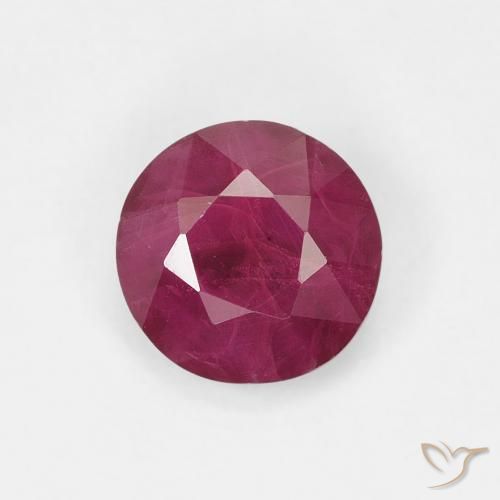 0.82ct Natural Rojo oscuro Rubí, Redondo, VS-SI