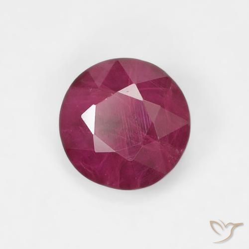 Rubí Rojo oscuro natural de 0.82 ct, Redondo, VS-SI
