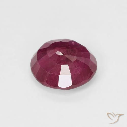 Rubí Rojo oscuro natural de 0.82 ct, Redondo, VS-SI