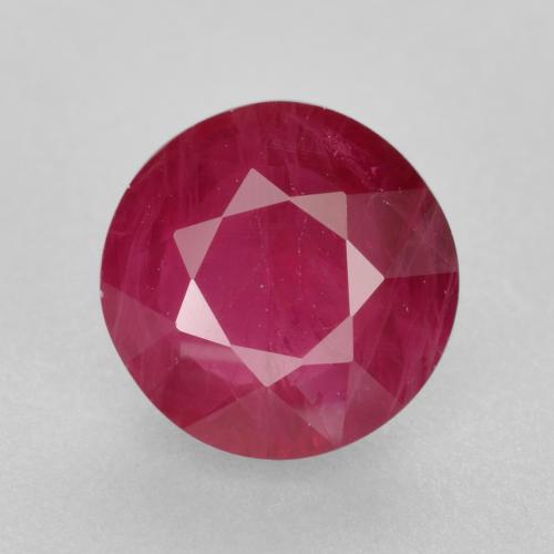 Rubí Rojo medio natural de 1.04 ct, Corte Redondo, VS-SI