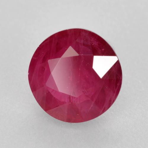 Rubí Rojo medio natural de 1.04 ct, Corte Redondo, VS-SI