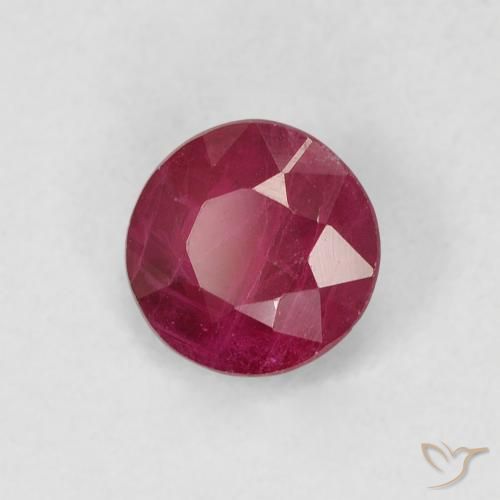 Rubí Carmesí intenso natural de 0.79 ct, Redondo, VS-SI