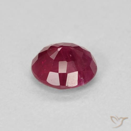 Rubí Carmesí intenso natural de 0.79 ct, Redondo, VS-SI