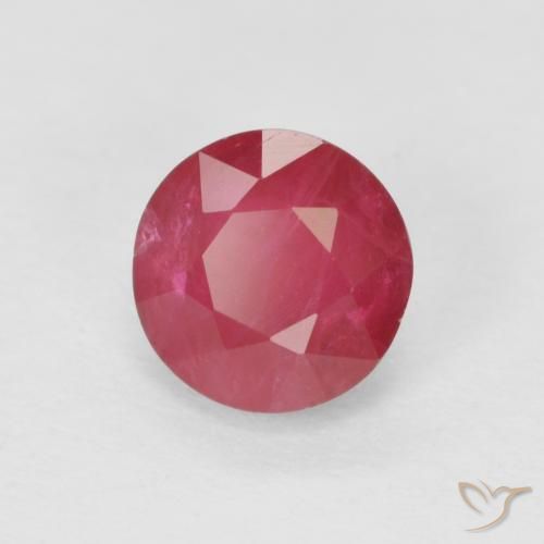 Rubí Carmesí intenso natural de 0.92 ct, Redondo, VS-SI