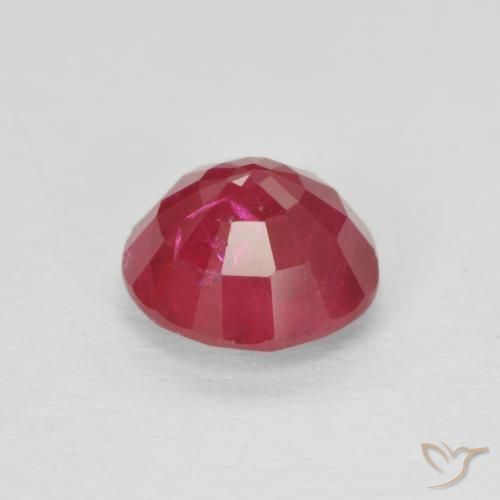 Rubí Carmesí intenso natural de 0.92 ct, Redondo, VS-SI