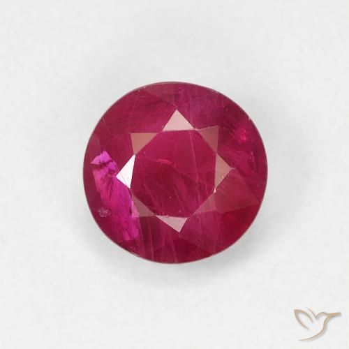 0.76ct Natural Rojo oscuro Rubí, Redondo, VS-SI