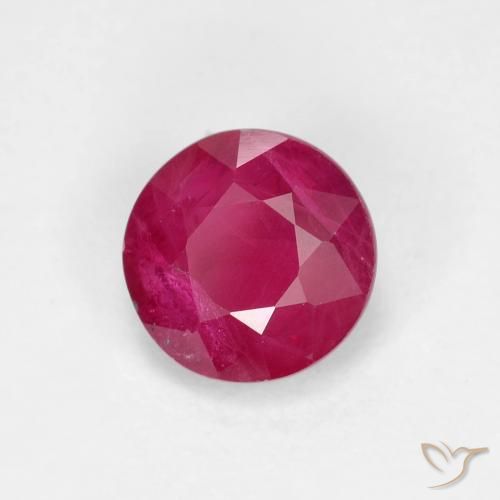 Rubí Rosado rojizo natural de 0.79 ct, Redondo, VS-SI