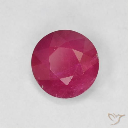 Rubí Rosado rojizo natural de 0.78 ct, Redondo, VS-SI