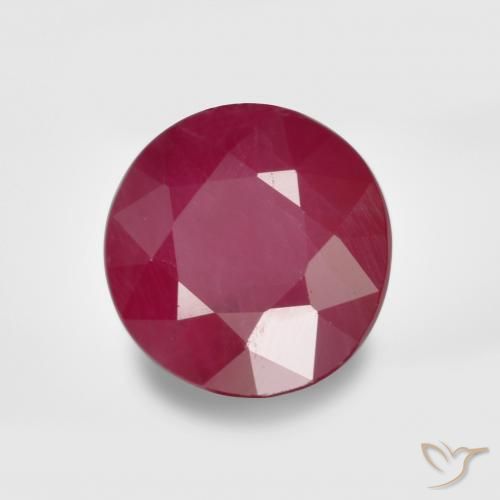 Rubí Rojo rosado natural de 0.97 ct, Redondo, VS-SI