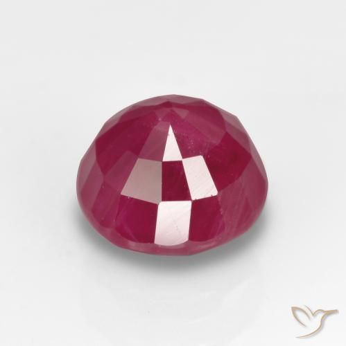 Rubí Rojo rosado natural de 0.97 ct, Redondo, VS-SI
