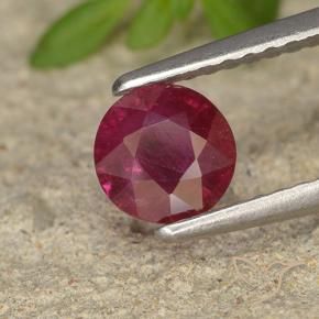 Rubí Rosado rojizo intenso natural de 0.68 ct, Corte Redondo, VS-SI