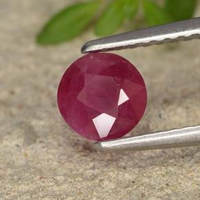 Rubí rojo rosado natural de 0,85 ct, corte redondo, VS-SI