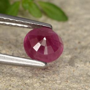Rubí rojo rosado natural de 0,85 ct, corte redondo, VS-SI