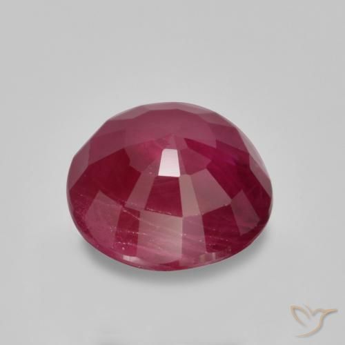 Rubí Rojo medio natural de 0.94 ct, Redondo, VS-SI