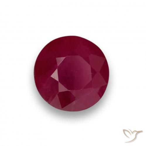 Rubí Rojo medio natural de 0.98 ct, Redondo, VS-SI