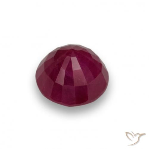 Rubí Rojo medio natural de 0.98 ct, Redondo, VS-SI