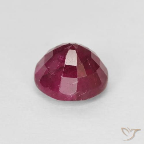 Rubí Rojo oscuro natural de 1.02 ct, Redondo, VS-SI