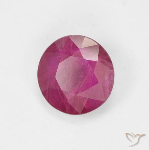 Rubí Rojo rosado natural de 0.80 ct, Redondo, VS-SI