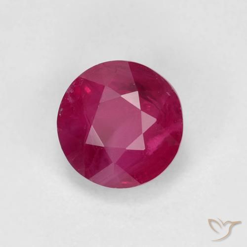 Rubí Rojo medio natural de 0.94 ct, Redondo, VS-SI