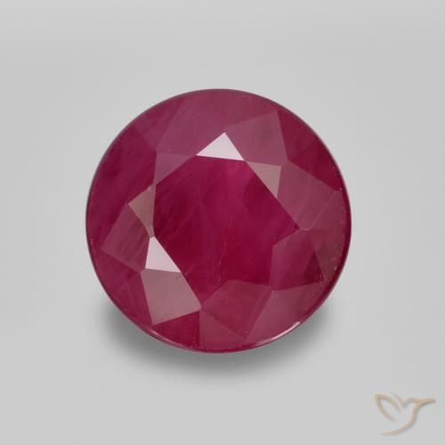 Rubí Rojo medio natural de 0.88 ct, Redondo, VS-SI