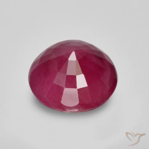 Rubí Rojo medio natural de 0.88 ct, Redondo, VS-SI