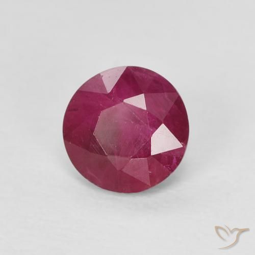 Rubí Rojo rosado natural de 0.83 ct, Redondo, VS-SI