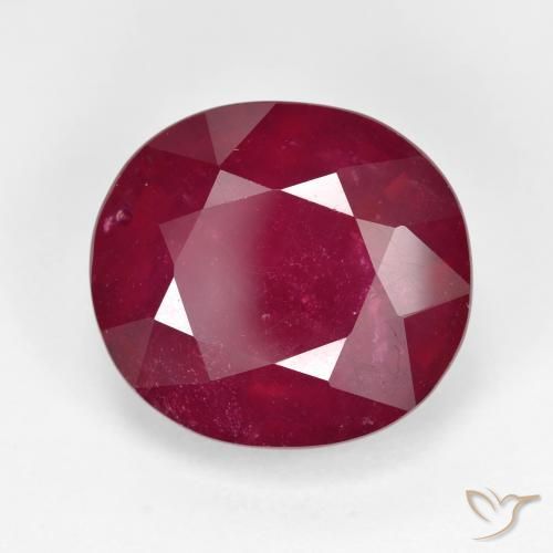 Rubí Rojo oscuro natural de 13.44 ct, Ovalada, VS-SI