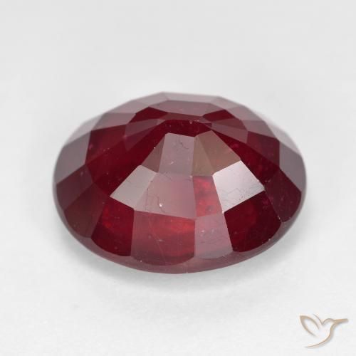 Rubí Rojo oscuro natural de 9.58 ct, Ovalada, VS-SI