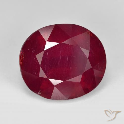 Rubí Rojo oscuro natural de 13.50 ct, Ovalada, VS-SI