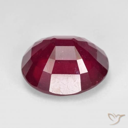 Rubí Rojo oscuro natural de 13.50 ct, Ovalada, VS-SI