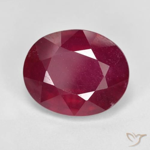 Rubí Rojo oscuro natural de 12.82 ct, Ovalada, VS-SI