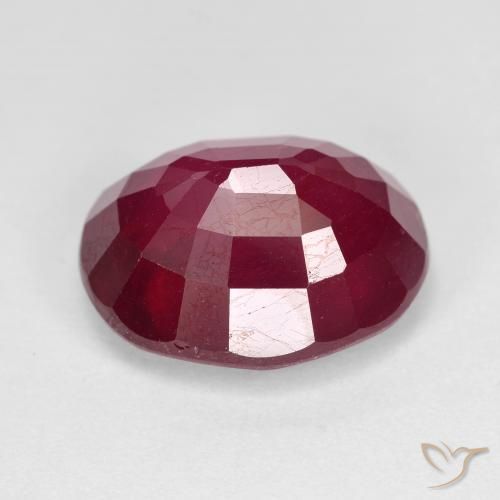 Rubí Rojo oscuro natural de 12.82 ct, Ovalada, VS-SI