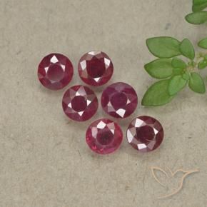 Gemas de Rubí Rojo vino natural de 1.50 ct, Redondo, VS-SI